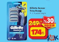 GİLLETTE SENSOR TIRAŞ BIÇAĞI + 4 YEDEK BAŞLIK